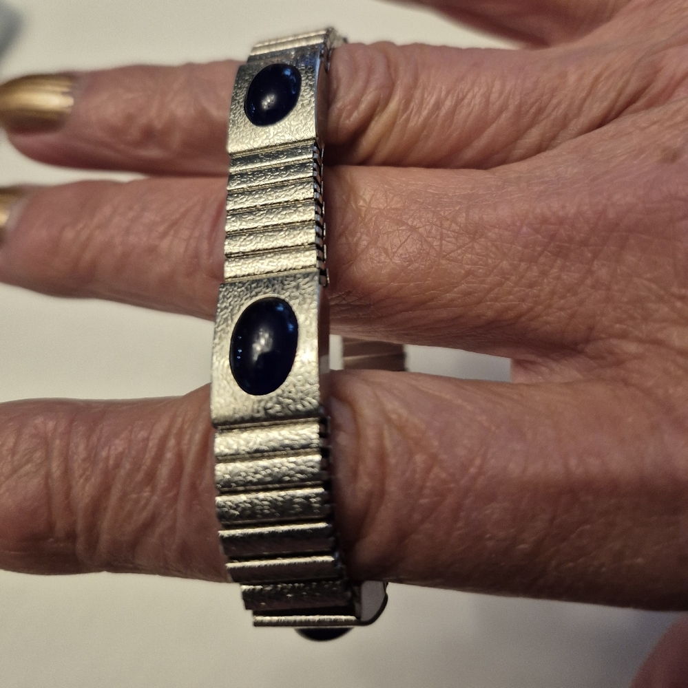Vintage Aimante Silver and Purple Japanese Magnetic Bracelet